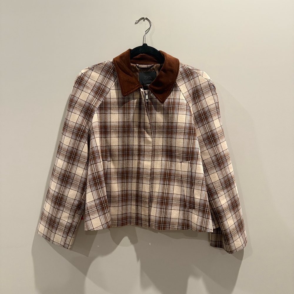 Plaid Brown Women's Jacket